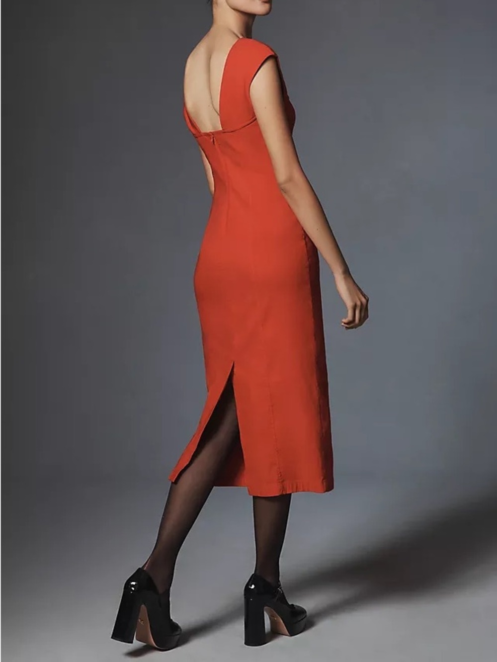 Anthropologie Maeve Bombshell Sleeveless Square Neck Midi Dress Small